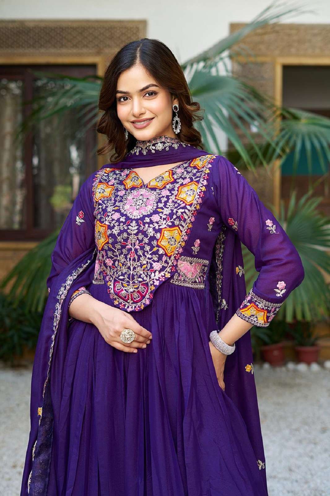 SHRI BALAJI 105 GEORGETTE SEQUENCED READY TO WEAR GOWNS