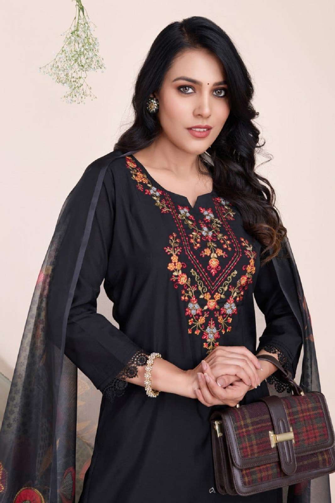 SHRI BALAJI 14058 VISCOSE EMBROIDERED READY TO WEAR KURTIES