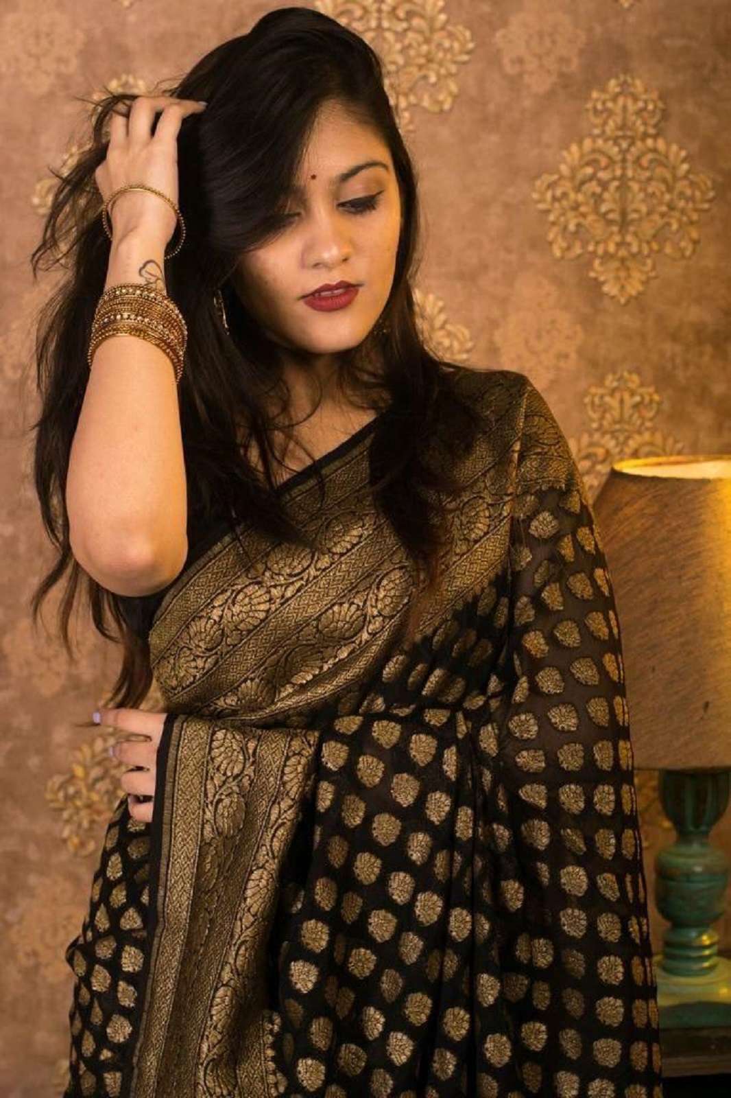 SHRI BALAJI 14720 SOFT KHADI GEORGETTE SILK SAREE