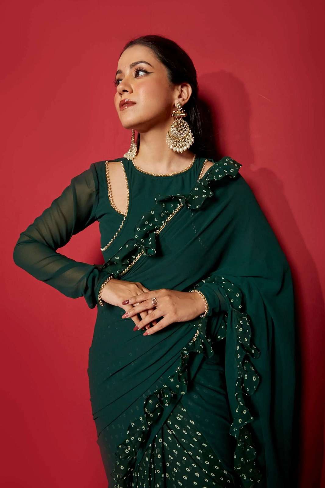SHRI BALAJI 14734 FAUX GEORGETTE READY TO WEAR SAREES