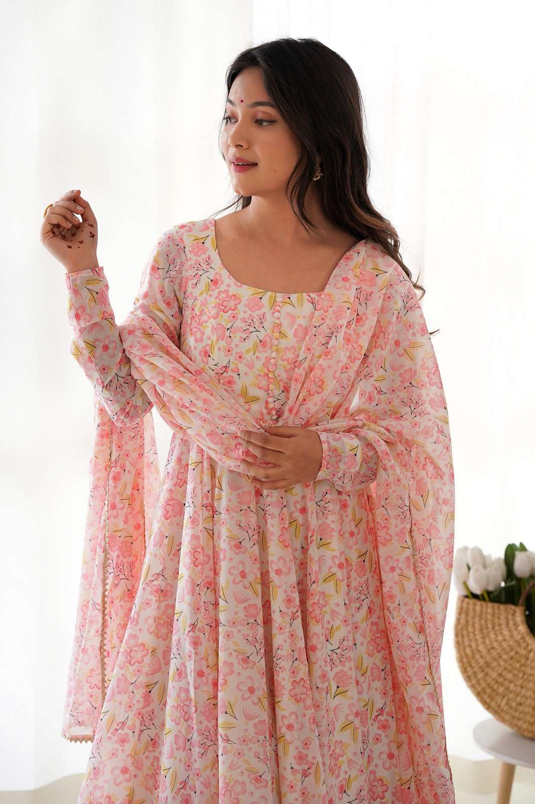 SHRI BALAJI 284 CHIFFON PRINTED READY TO WEAR KURTIES