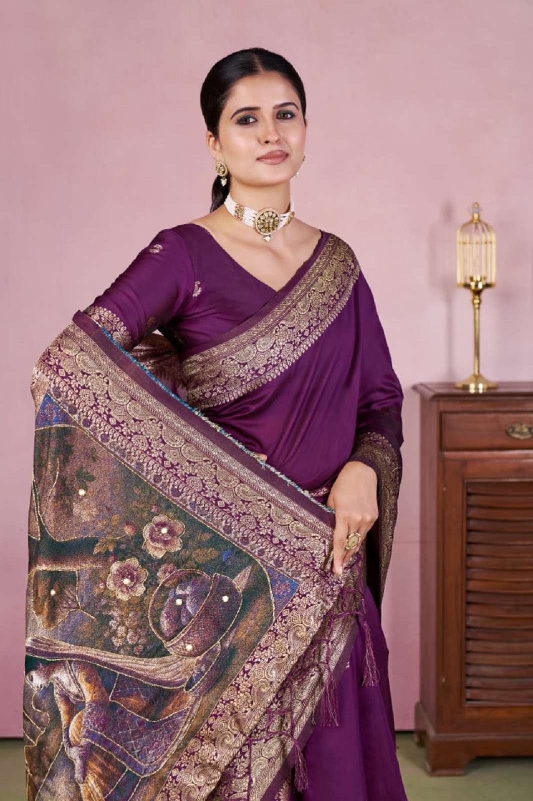 SHRI BALAJI 4391 SOFT JAQUARD WEAVING HANDWORKED SAREES