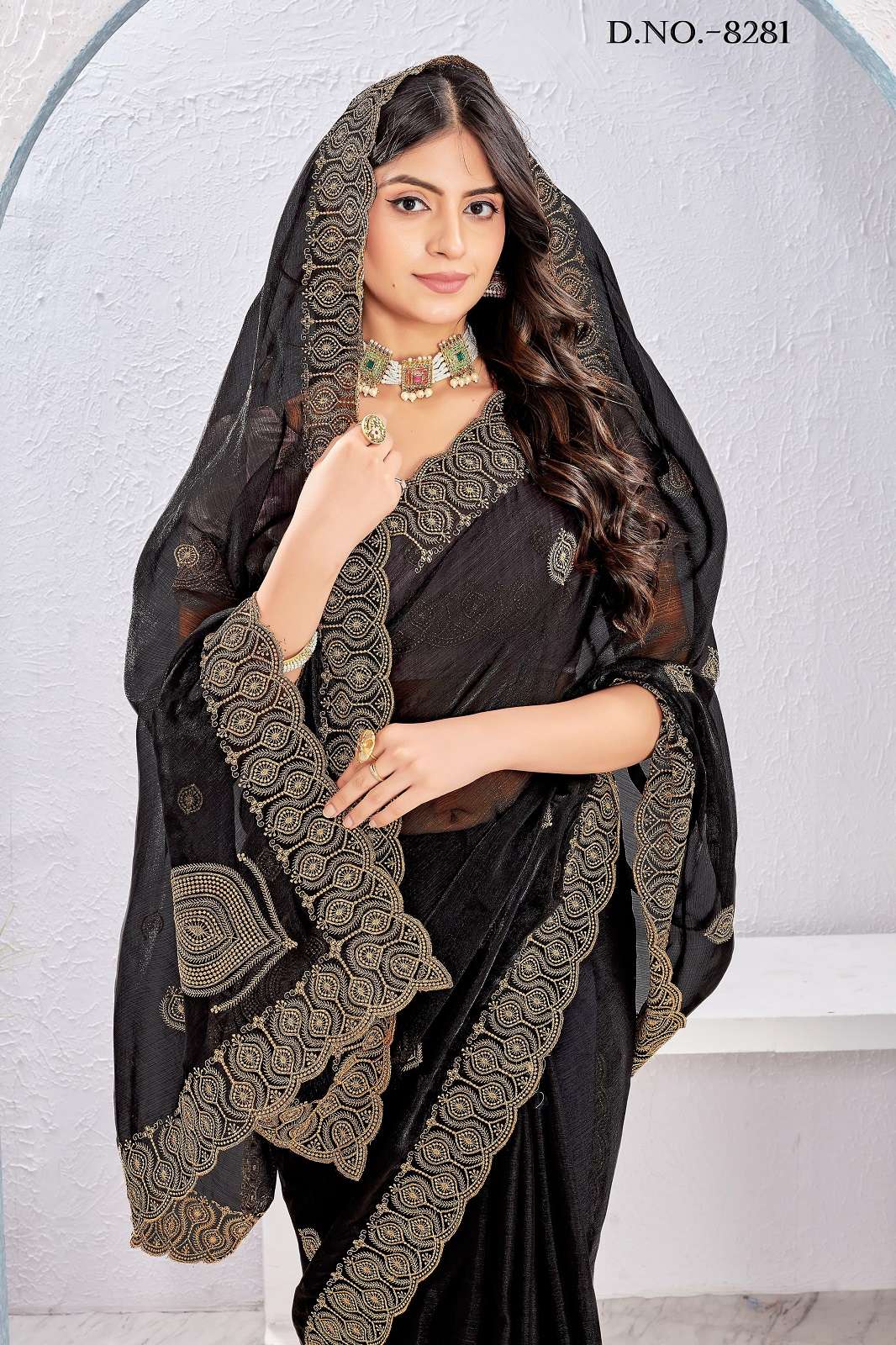 SHRI BALAJI 8281 SILK EMBROIDERED DESIGNER SAREES