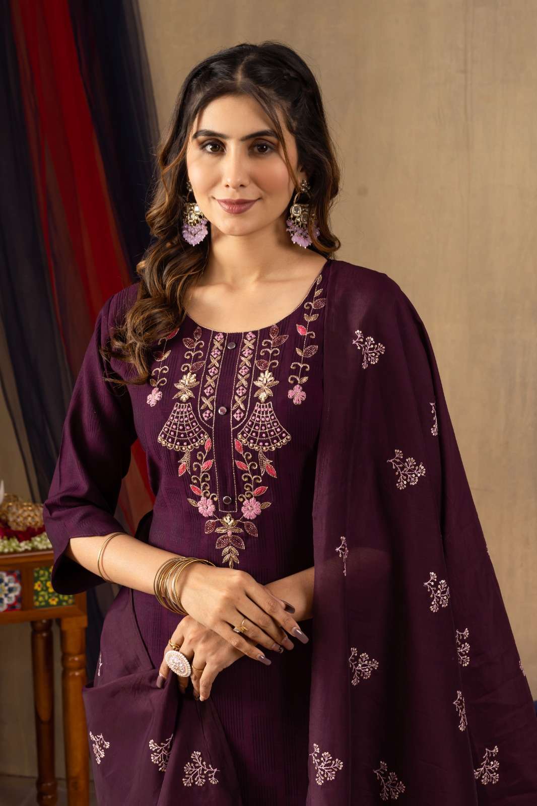 SHRI BALAJI AL 104 VISCOSE EMBROIDERED READY TO WEAR KURTIES