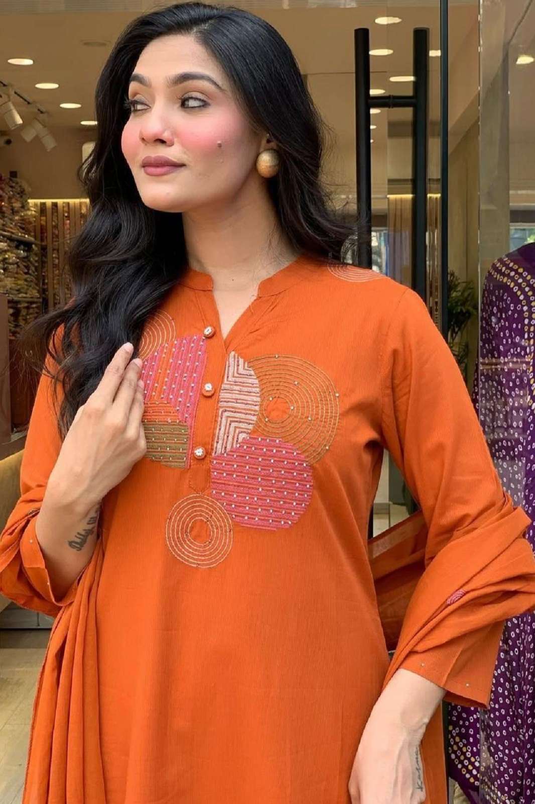 SHRI BALAJI COTTON HANDWORKED READY TO WEAR KURTIES
