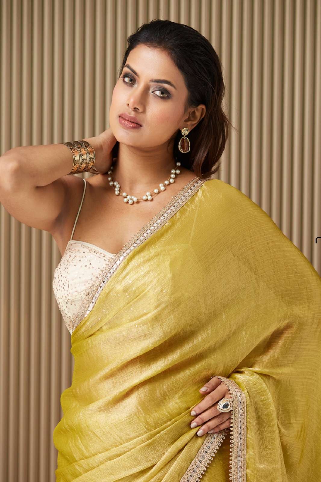 SHRI BALAJI DL025 SEQUINNED SCHIFFON SAREES