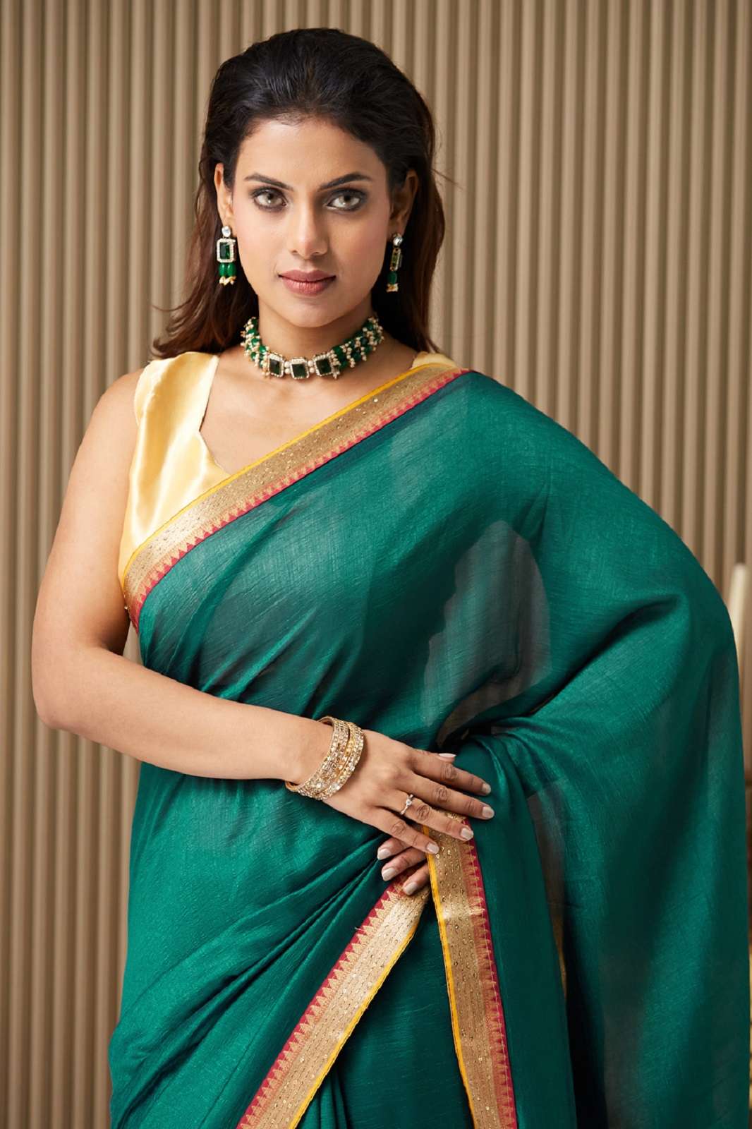 SHRI BALAJI DL027 SOLID SILK DESIGNER SAREES