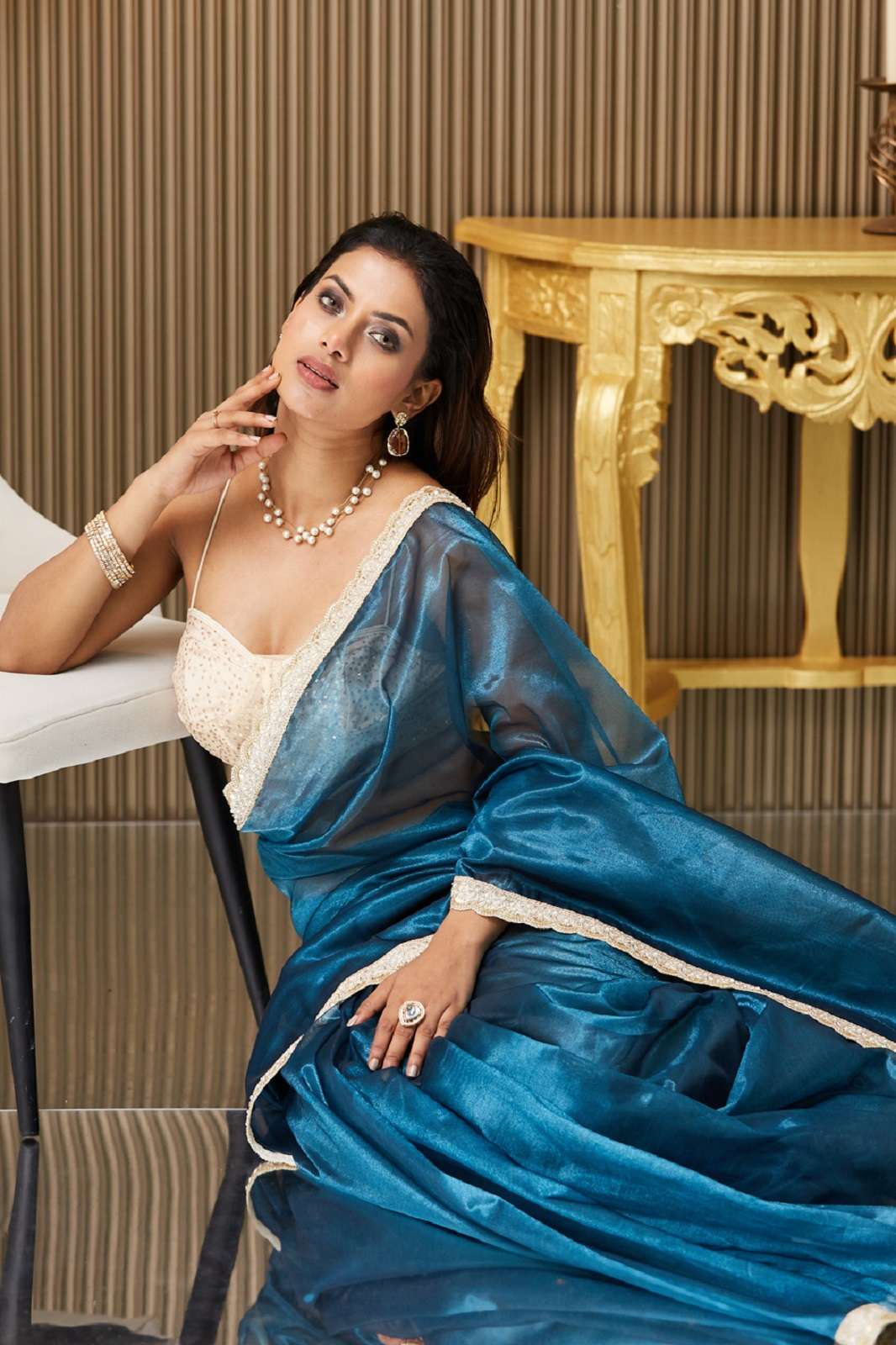 SHRI BALAJI DL029 EMBELLISHED ORGANZA DESIGNER SAREES