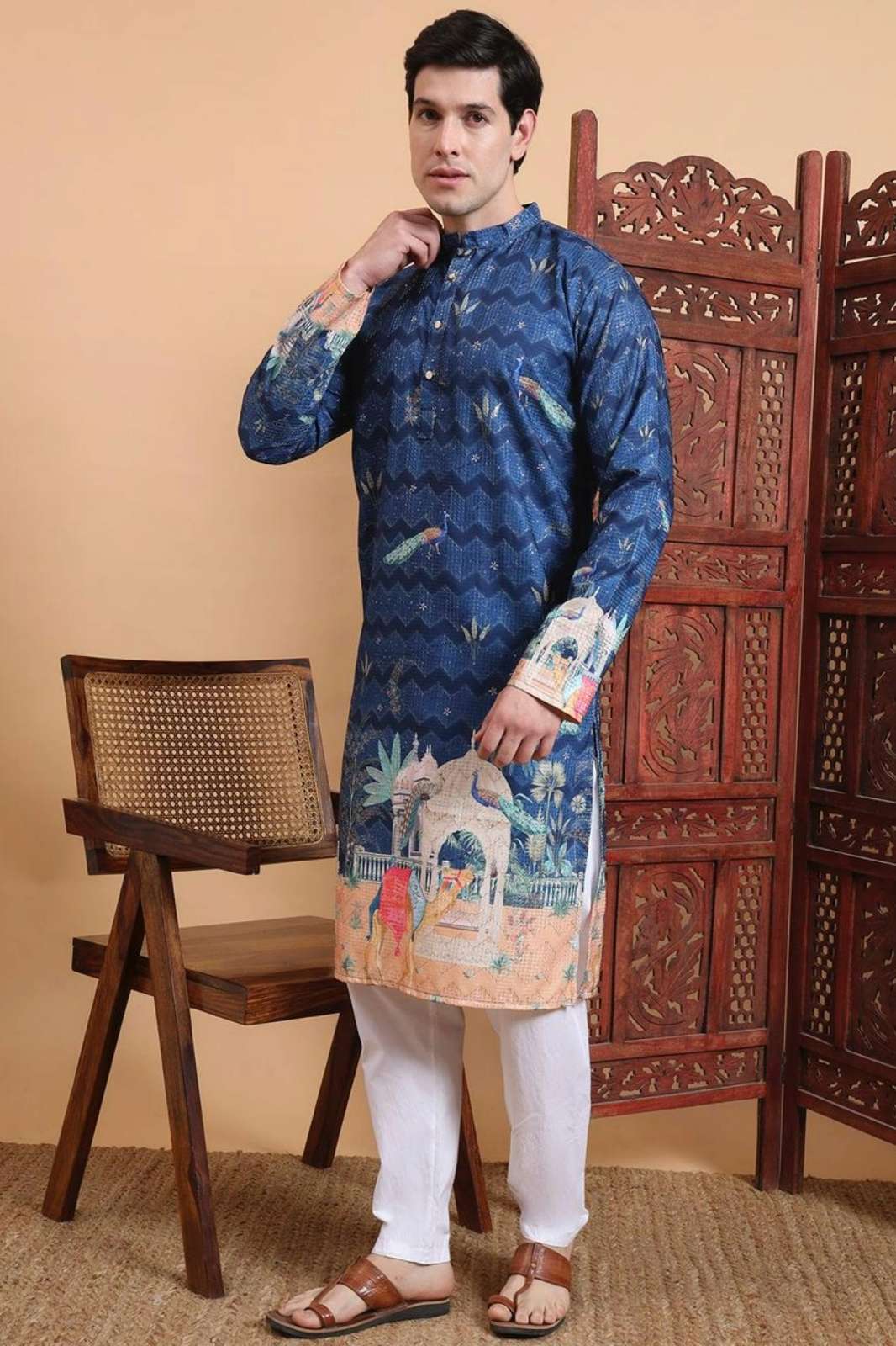 Shri Balaji Emporium 14474 Traditional Cotton Digital Printed Men Wear Kurta