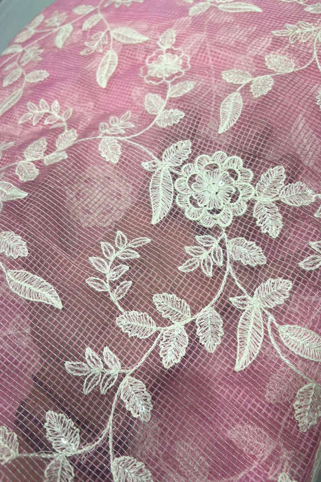 Shri Balaji Emporium A762 Sequence Jaal & Embroidery Work Designer Cotton kota Fabric