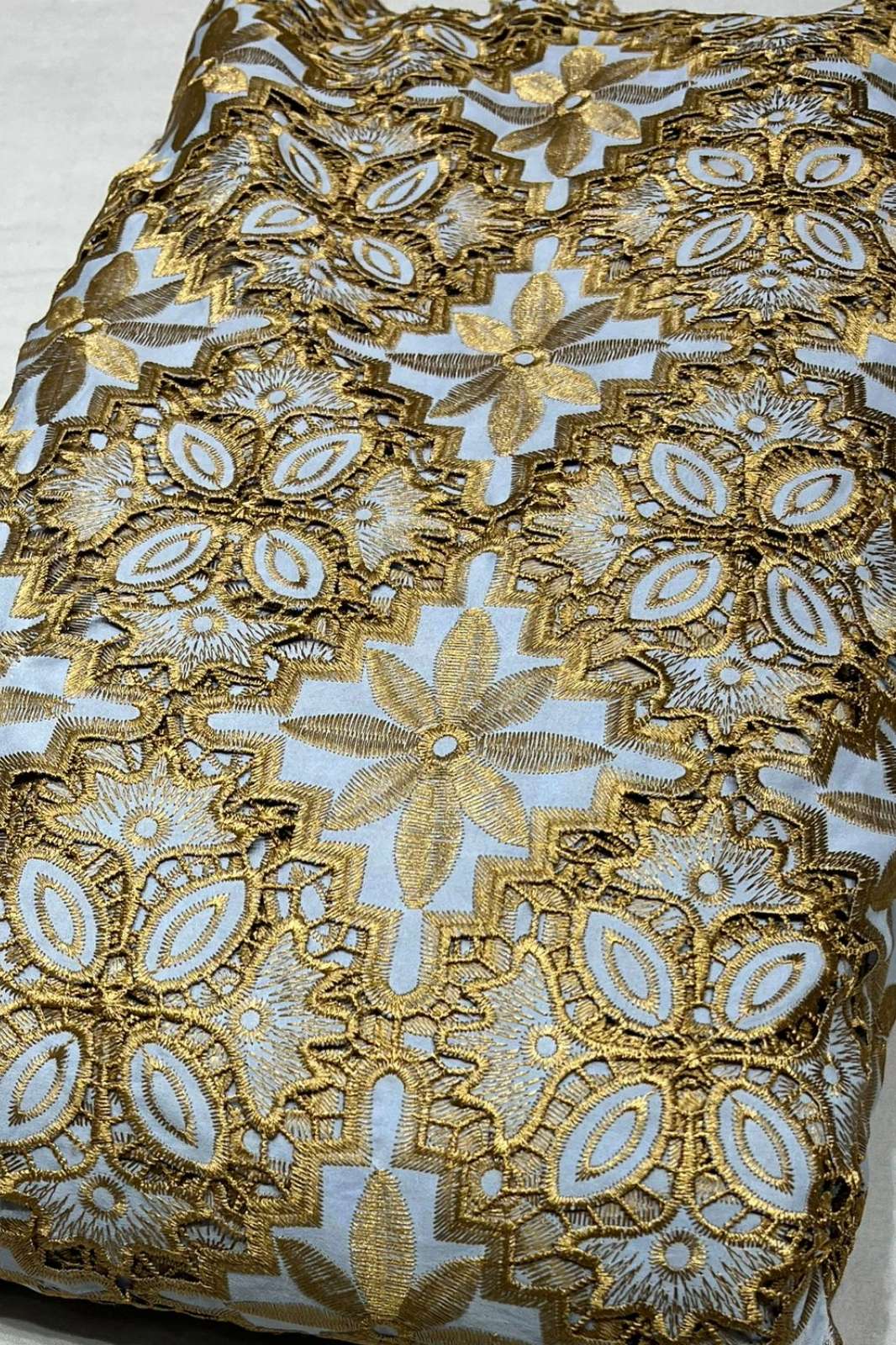 Shri Balaji Emporium A768 Double zari cutwork and Embroidery Work Designer Crepe Fabric
