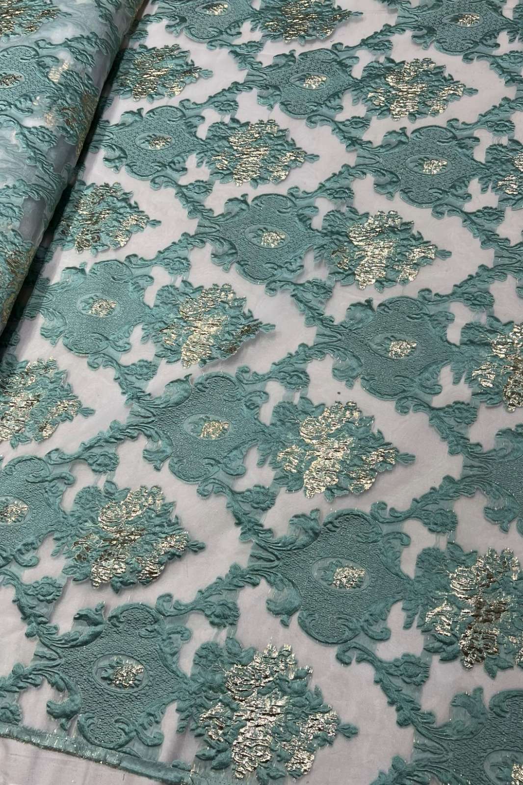 Shri Balaji Emporium A786 Korean Pastel Self Foil Jacquard Designer Fabric