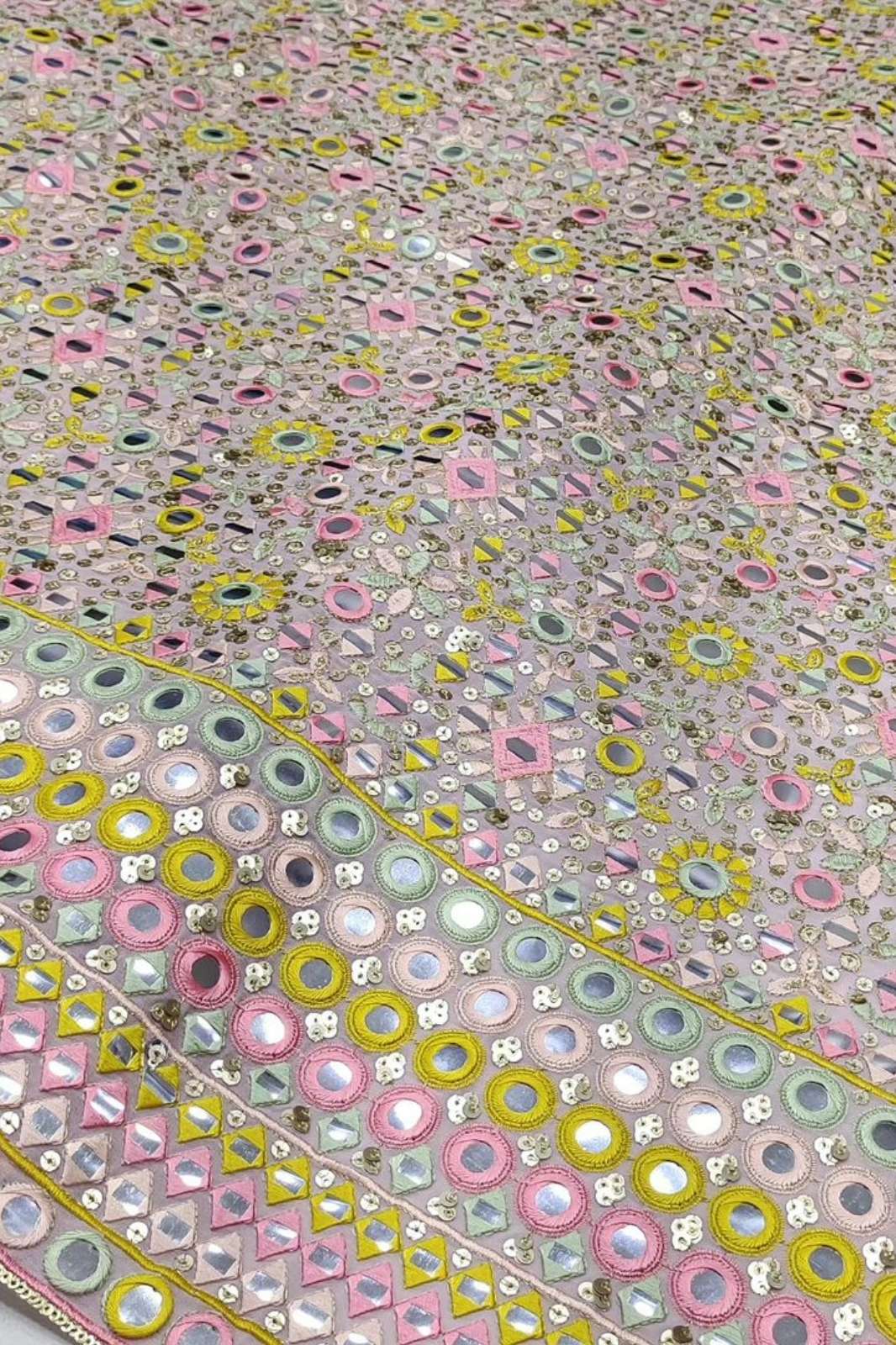 Shri Balaji Emporium A787 Foil Mirror & Embroidery Work Designer Georgette Fabric