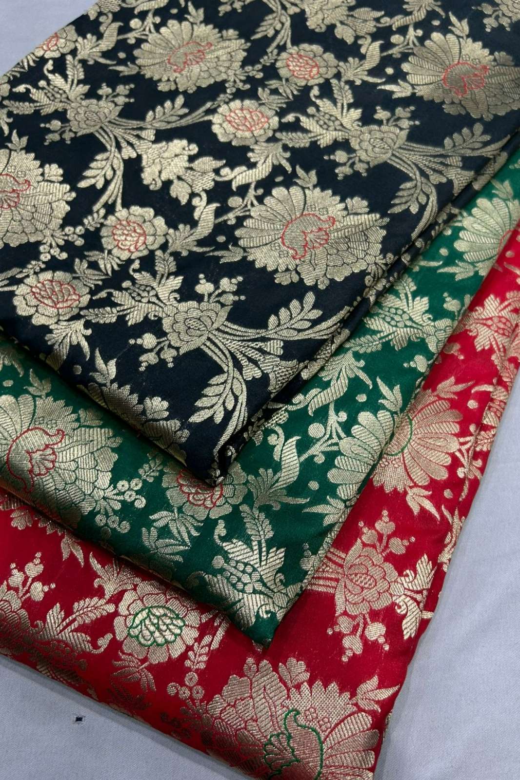 Shri Balaji Emporium A792 93 Zari Jaal Weaving Work Satin Designer Fabric