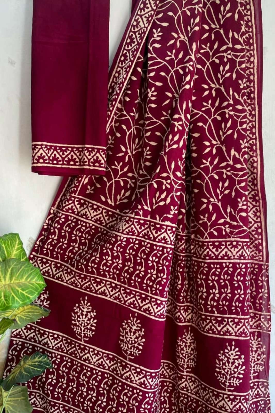 Shri Balaji Emporium CK 14532 Bagru hand block printed Pure cotton Mulmul saree