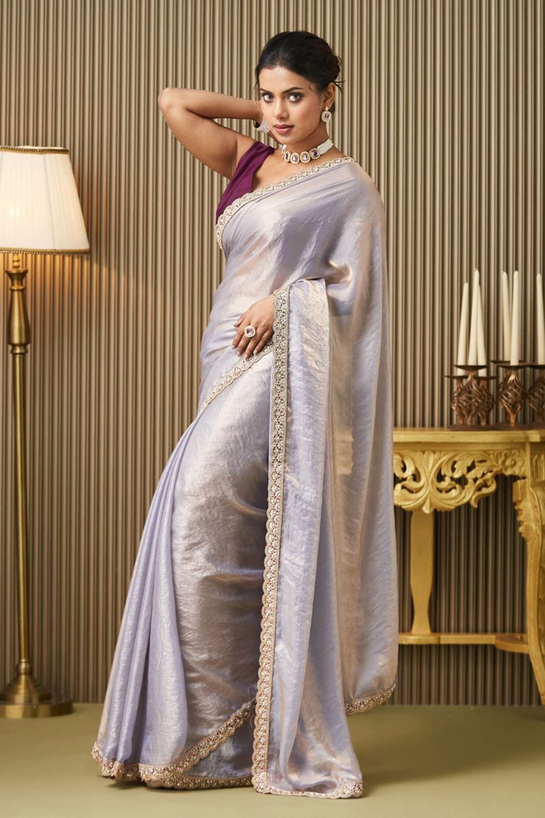 Shri Balaji Emporium DL014 Party Wear Embellished Designer Satin Saree 