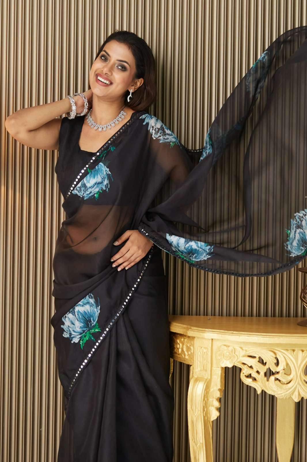 Shri Balaji Emporium DL036 Designer Printed Party Style Organza Saree