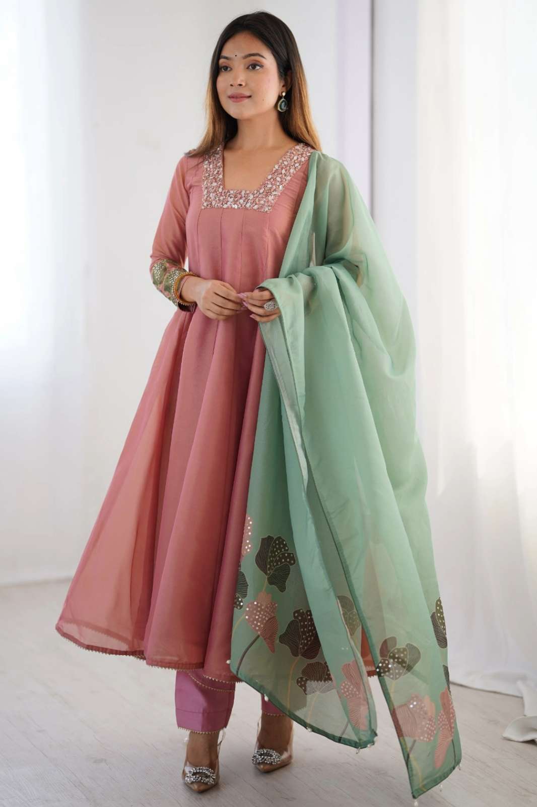 Shri Balaji Emporium DRS139 Ready to Wear Tissue Silk Party Wear Suit 