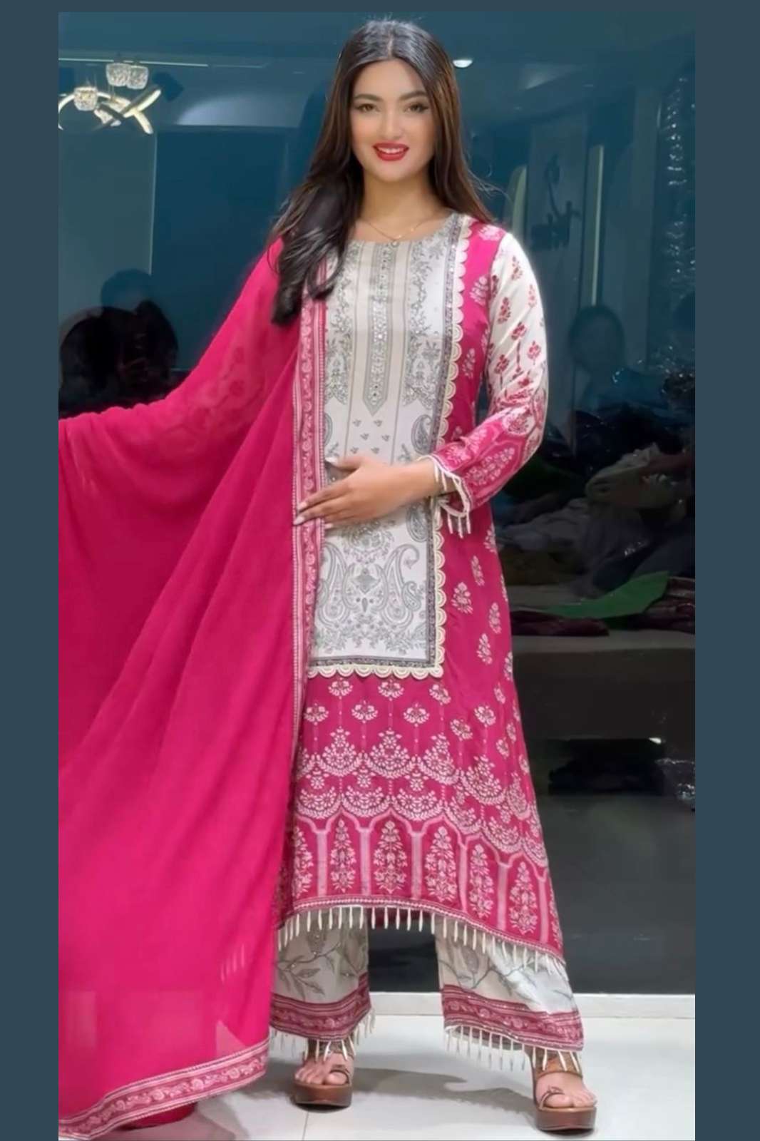 Shri Balaji Emporium HK 1705  Party Wear A Line Pattern Heavy Chinon Silk Suit