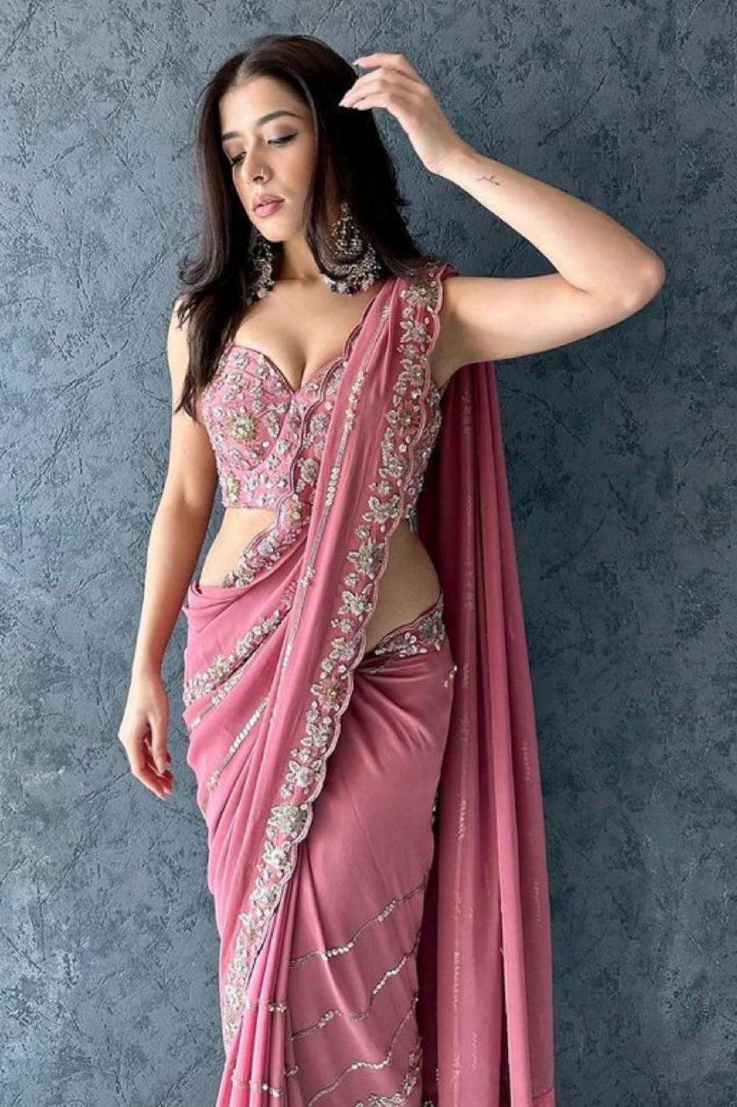 SHRI BALAJI EMPORIUM KK PINKSU DESIGNER C PALLU PARTY WERE WORK SAREE