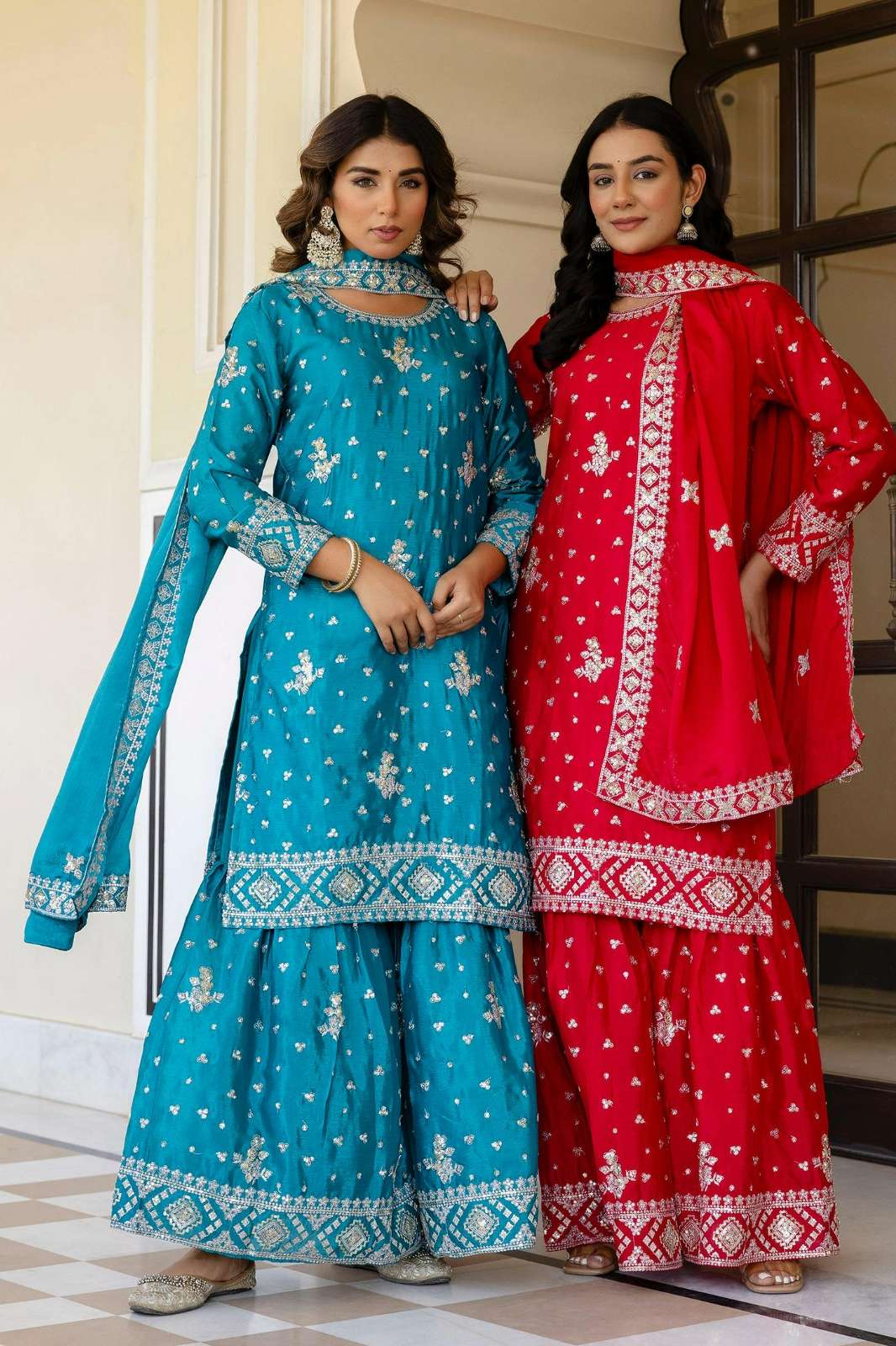 Shri Balaji Emporium ON5066 14505 Latest Designer Chinon Sharara Suit