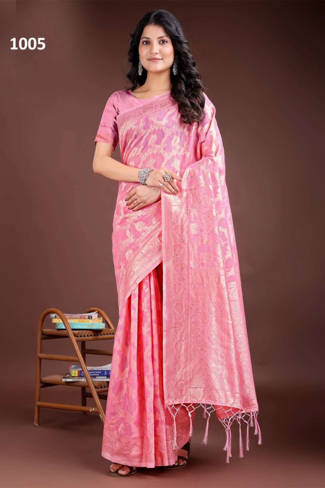 Shri Balaji Emporium PASTEL WEAVES Festival Wear Designer Linen Cotton Saree