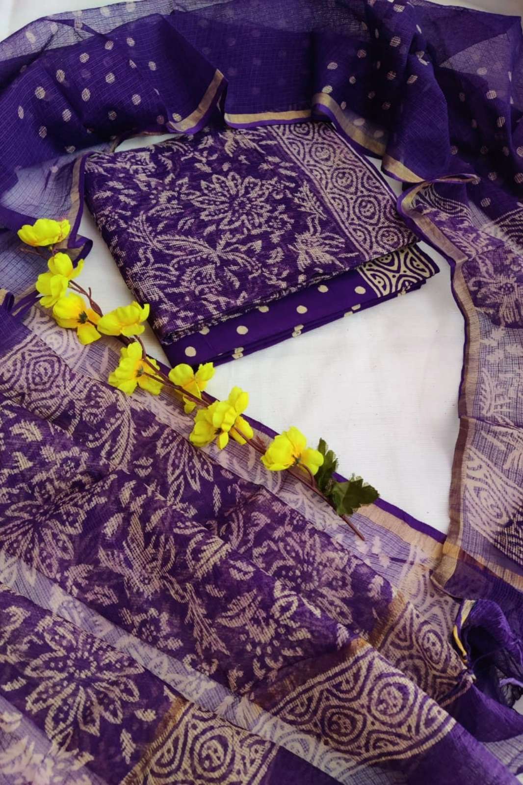 Shri Balaji Emporium RF Bagru hand block printed kota doriya suit