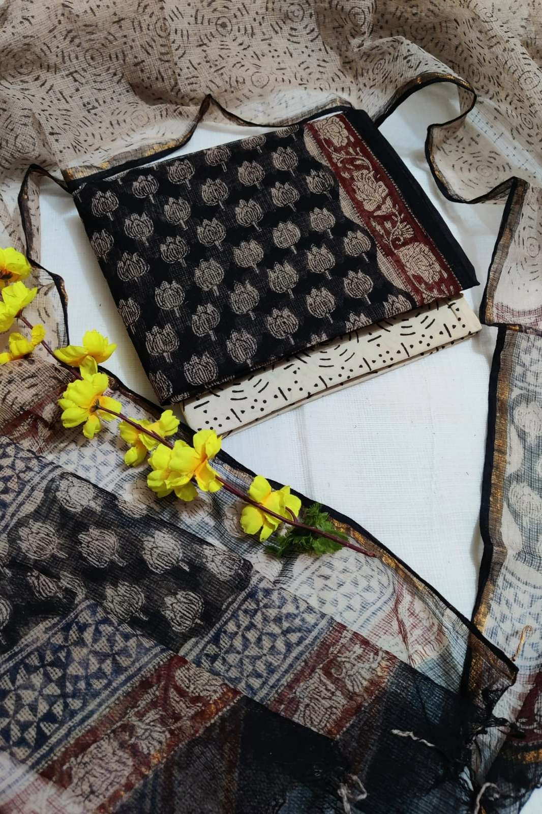 Shri Balaji Emporium RF Bagru hand block printed kota doriya suit