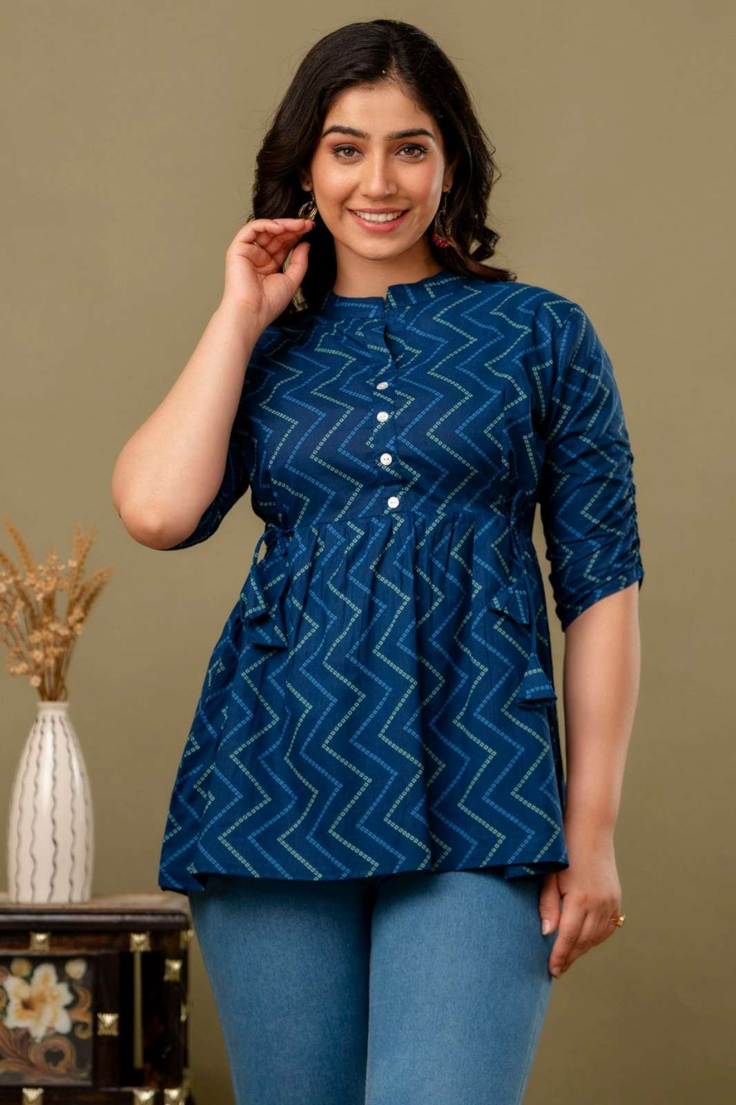 Shri Balaji Emporium RF13809 Ready to Wear Hand Block Printed Tops