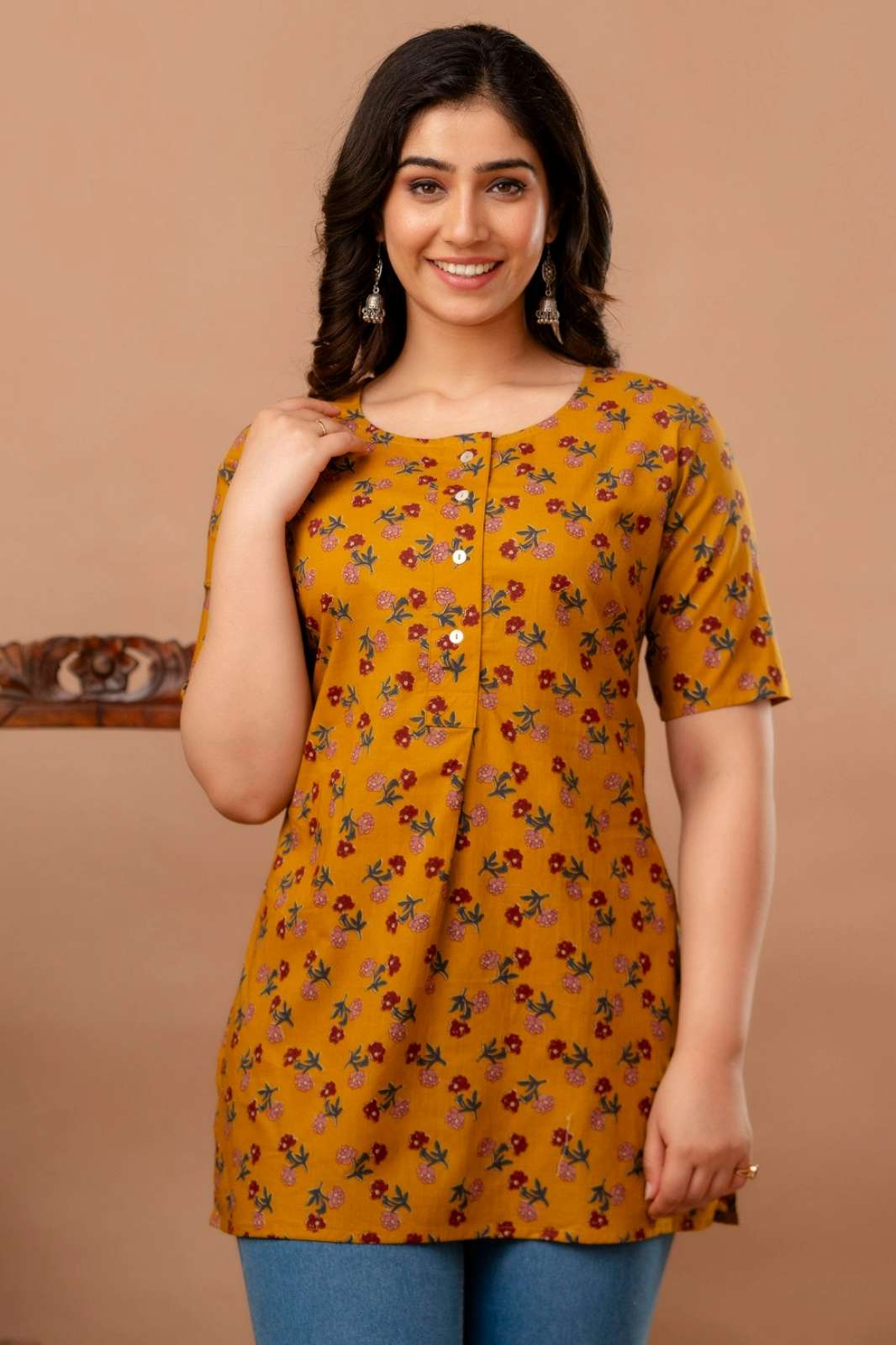 Shri Balaji Emporium RF13809 Ready to Wear Hand Block Printed Tops