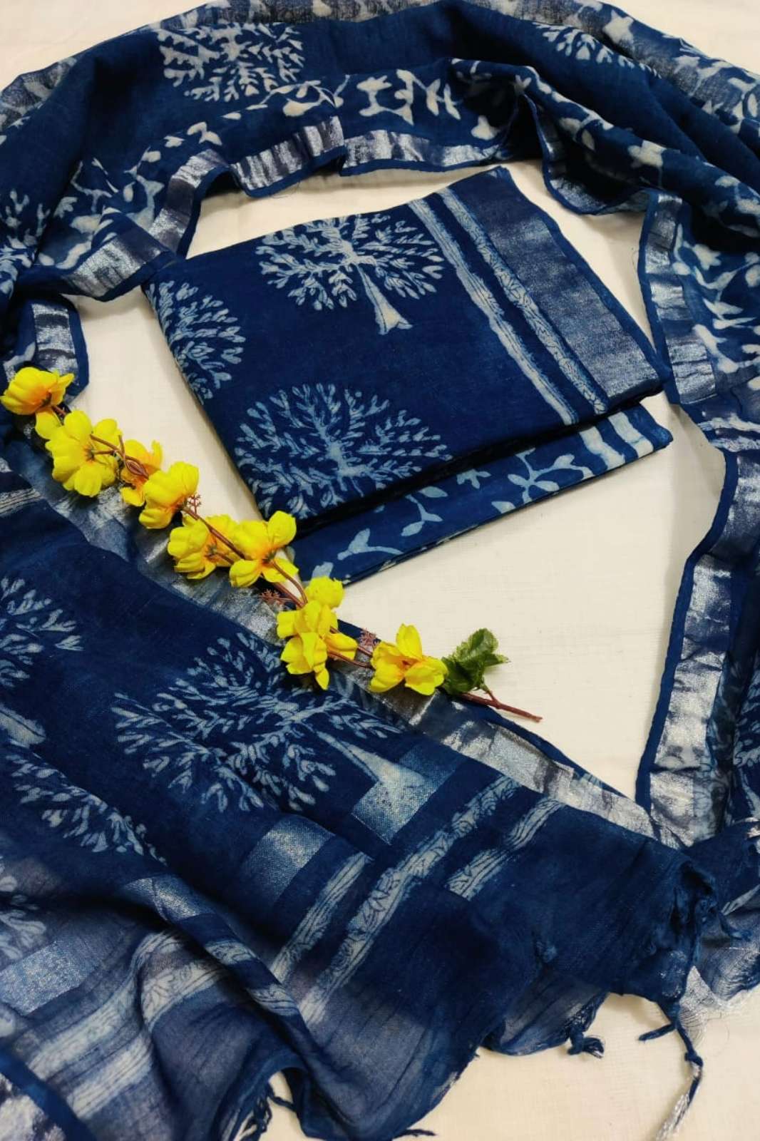 Shri Balaji Emporium RF14111 Bagru Hand Block Printed Pure Cotton Linen Suit