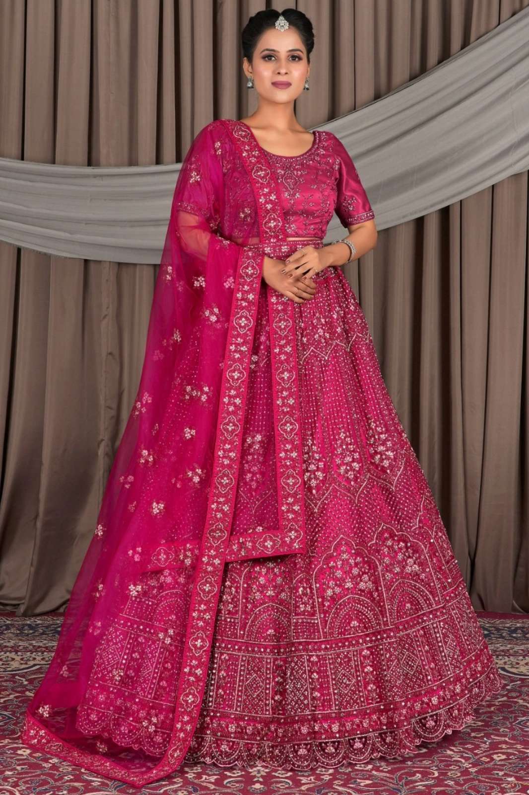 Shri Balaji Emporium SBG 13983 Wedding Wear Embroidered Net Lehenga Choli