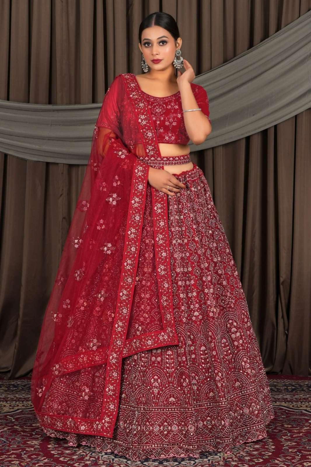 Shri Balaji Emporium SBG 13983 Wedding Wear Embroidered Net Lehenga Choli