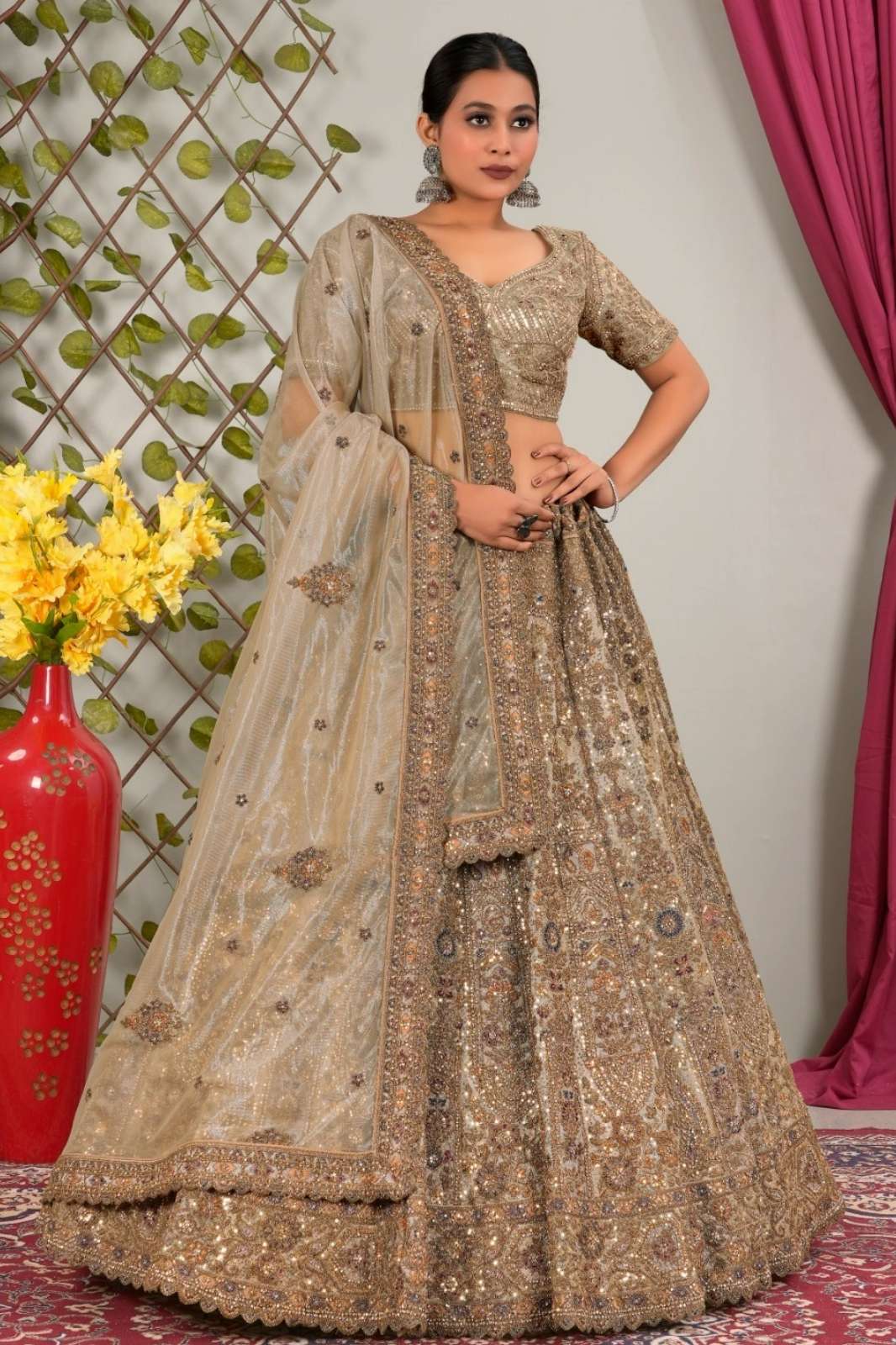 Shri Balaji Emporium SBG 14425 Wedding Wear Embroidered Net Lehenga Choli