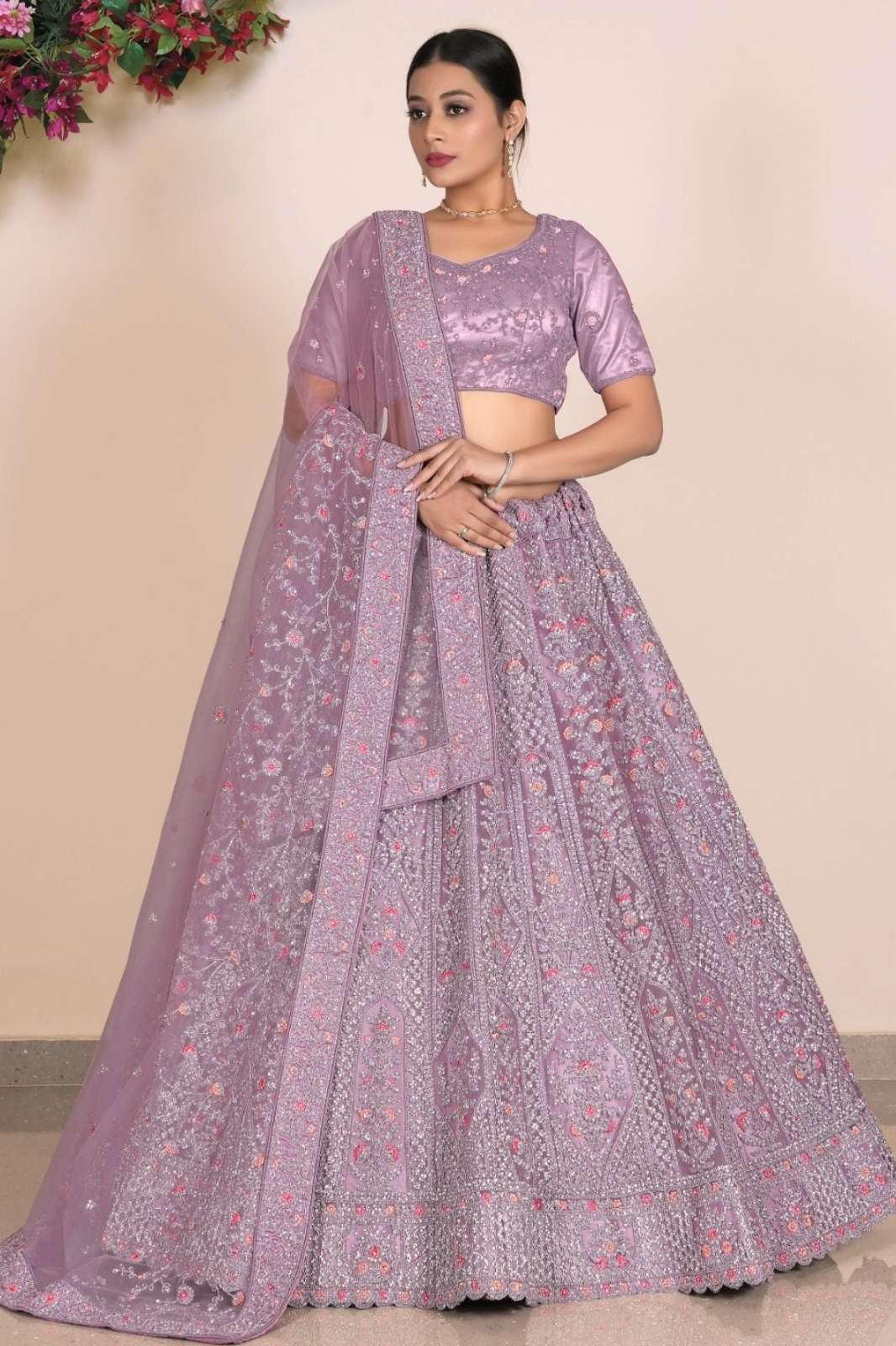 Shri Balaji Emporium SBG 14425 Wedding Wear Embroidered Net Lehenga Choli