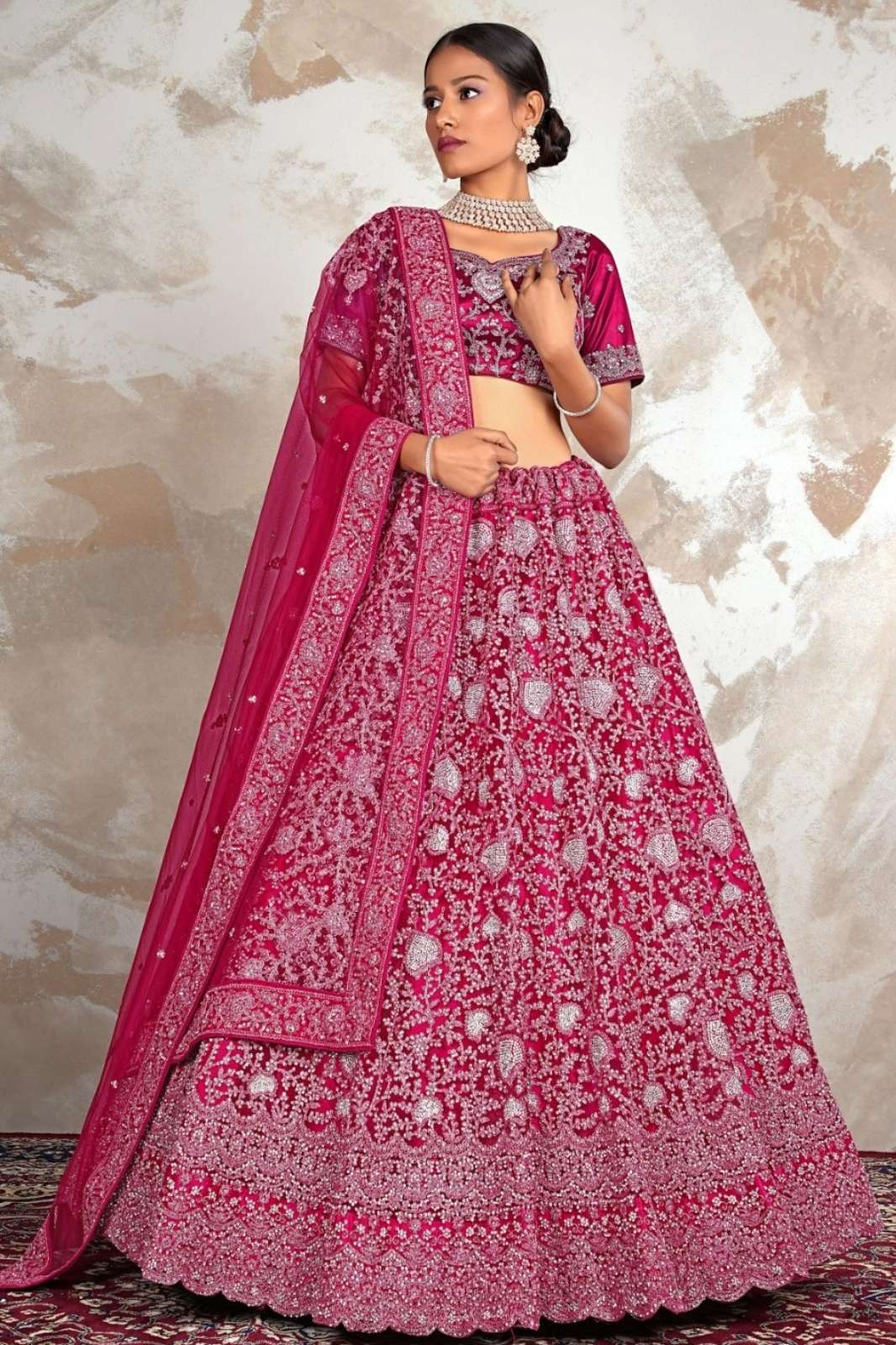 Shri Balaji Emporium SBG 14425 Wedding Wear Embroidered Net Lehenga Choli