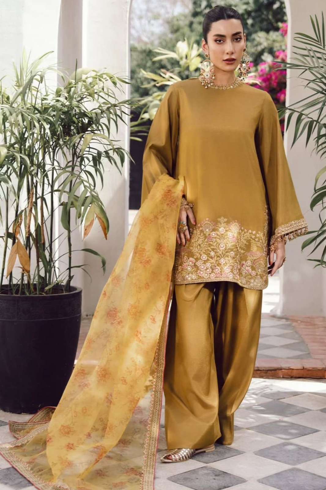 Shri Balaji Emporium SSR 515  Ready To Wear Heavy Lace work Crepe Silk Suit 