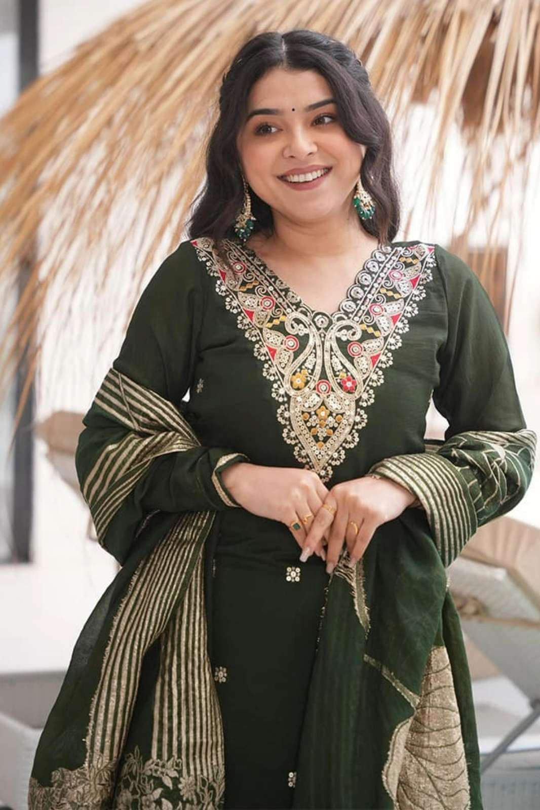 Shri Balaji Emporium TAN137 14431 Silk Three Piece Suit