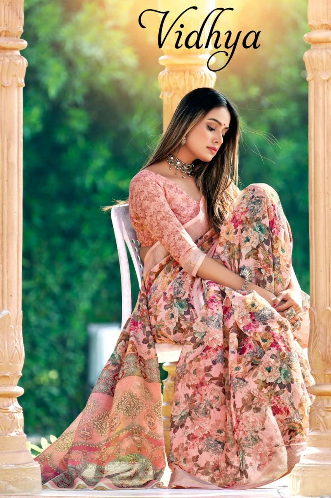 Shri Balaji Emporium VIDHYA Summer Special Designer Linen Cotton Saree
