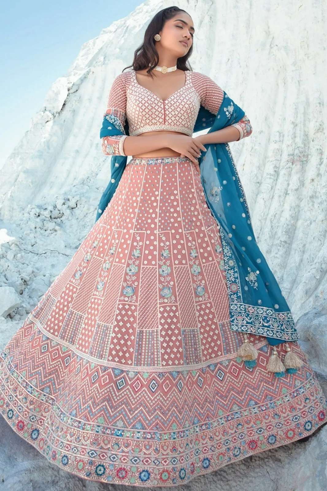 Shri Balaji Emporium VOLUME 60 Wedding Wear Embroidered Georgette Lehenga Choli