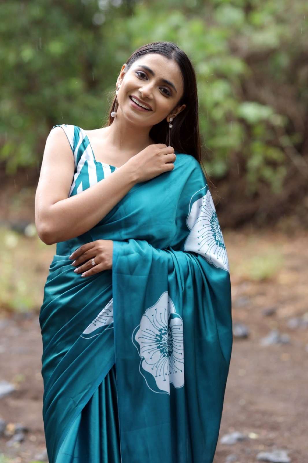 SHRI BALAJI JAPAN SATIN DIGITALLY PRINTED SAREES