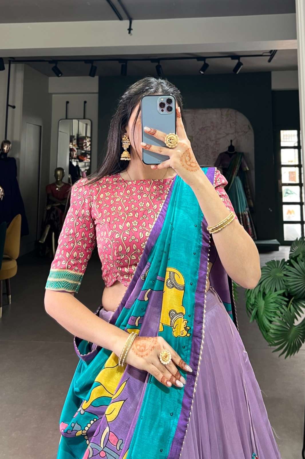 SHRI BALAJI LNB 1236 TUSSAR SILK FOIL WORKED LEHENGAS