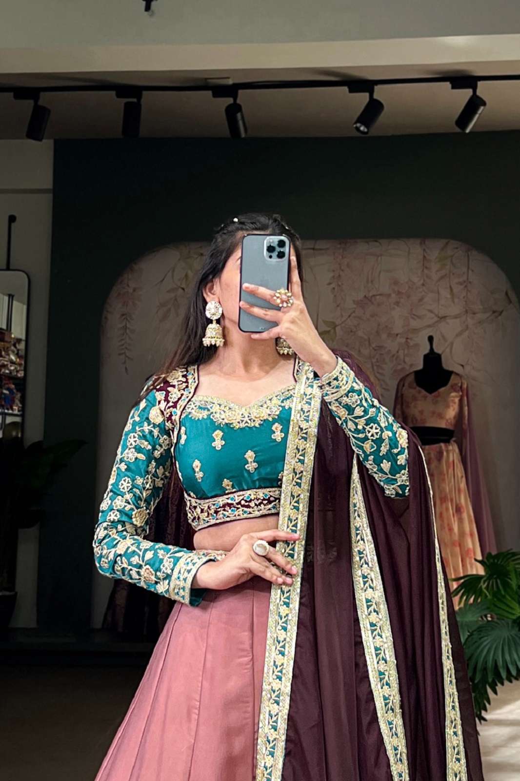 SHRI BALAJI LNB 1425 MOONGA SILK EMBROIDERED LEHENGAS