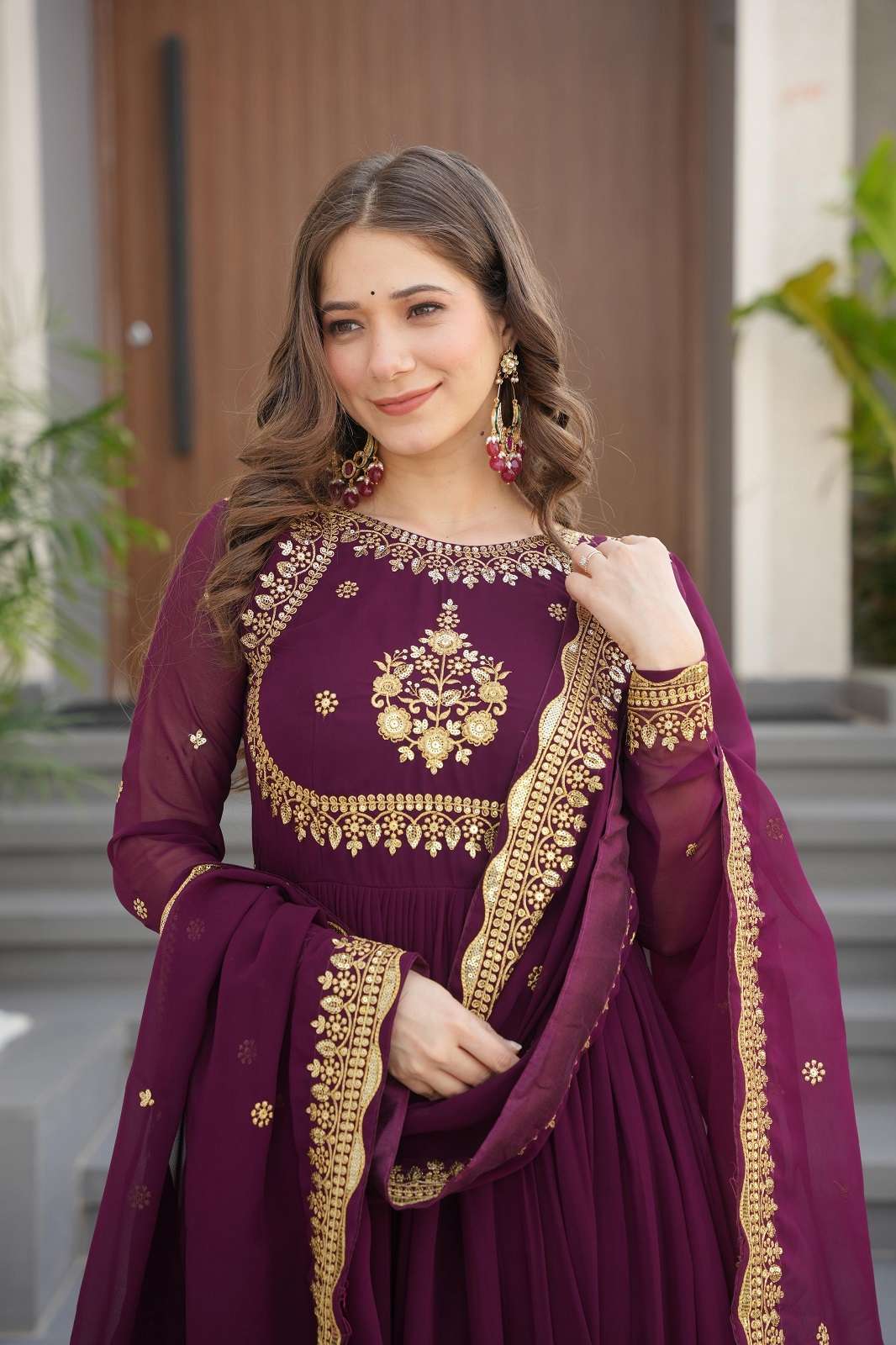 SHRI BALAJI LW 9227 GEORGETTE EMBROIDERED READY TO WEAR GOWNS
