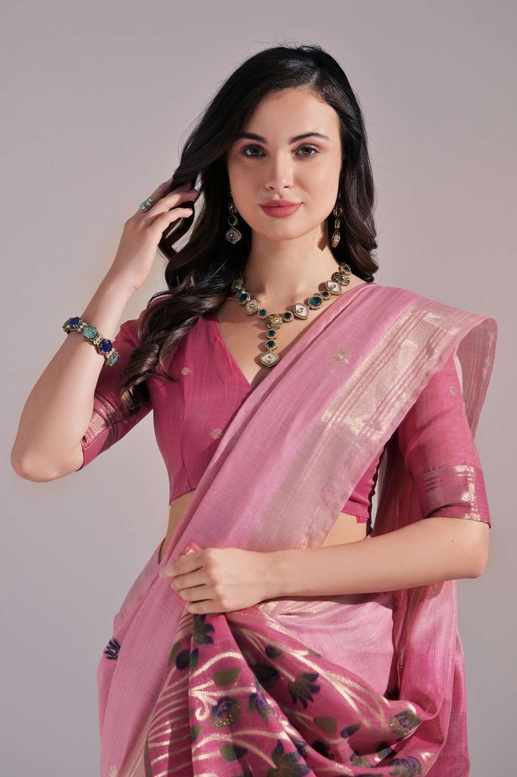 SHRI BALAJI MUGA COTTON 407 WEAVING DESIGNER SAREES