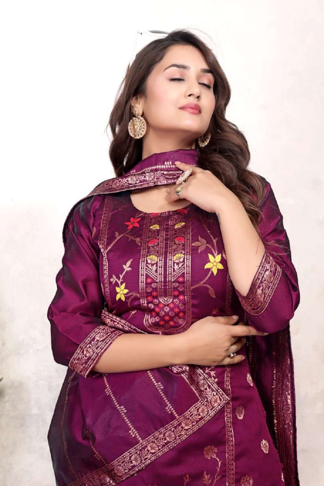 SHRI BALAJI N 5011 VISCOSE JAQUARD READY TO WEAR SUITS