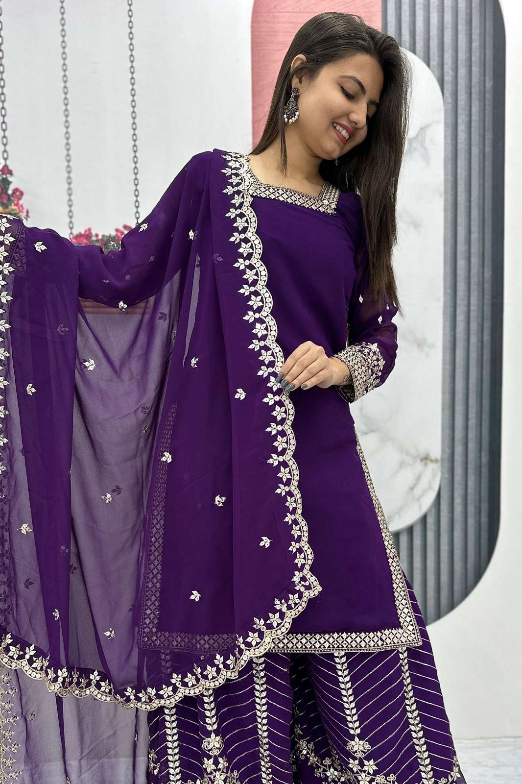 SHRI BALAJI PF 022 GEORGETTE READY TO WEAR ANARKALI KURTIES