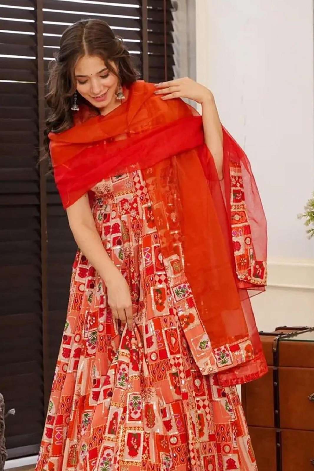 SHRI BALAJI SILK DIGITALLY PRINTED READY TO WEAR GOWNS