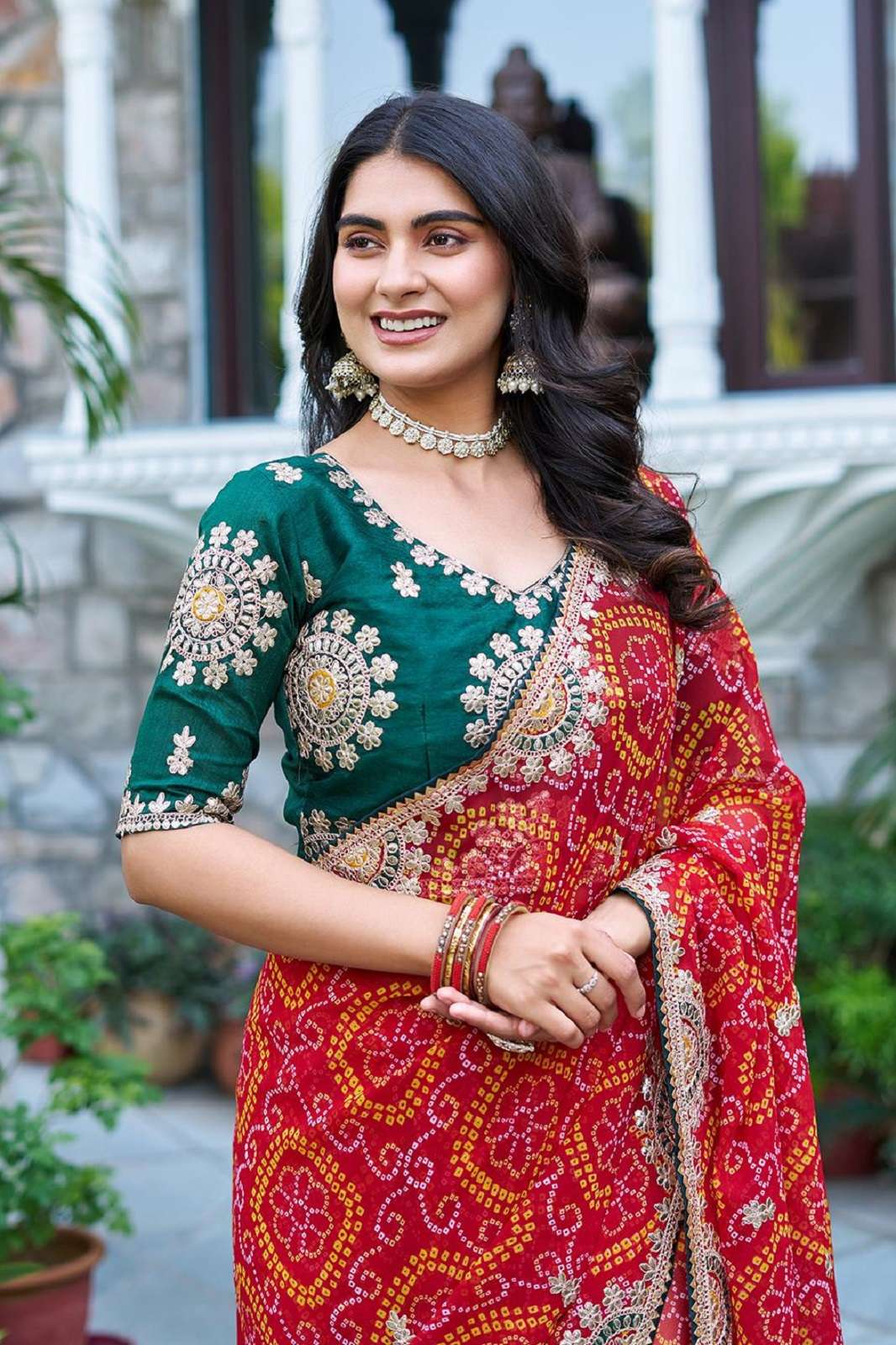SHRI BALAJI SIYA 002 PURE BANDHEJ GOTA PATTI SAREES