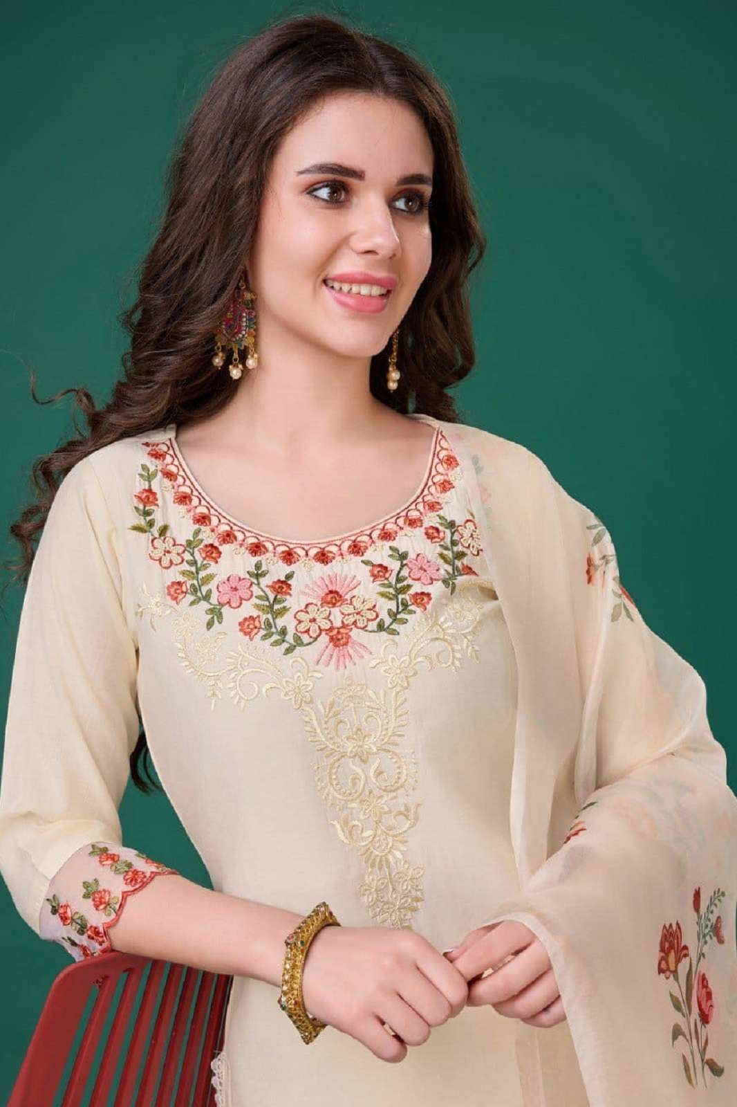 SHRI BALAJI VISCOSE SILKEMBROIDERED READY TO WEAR KURTIES